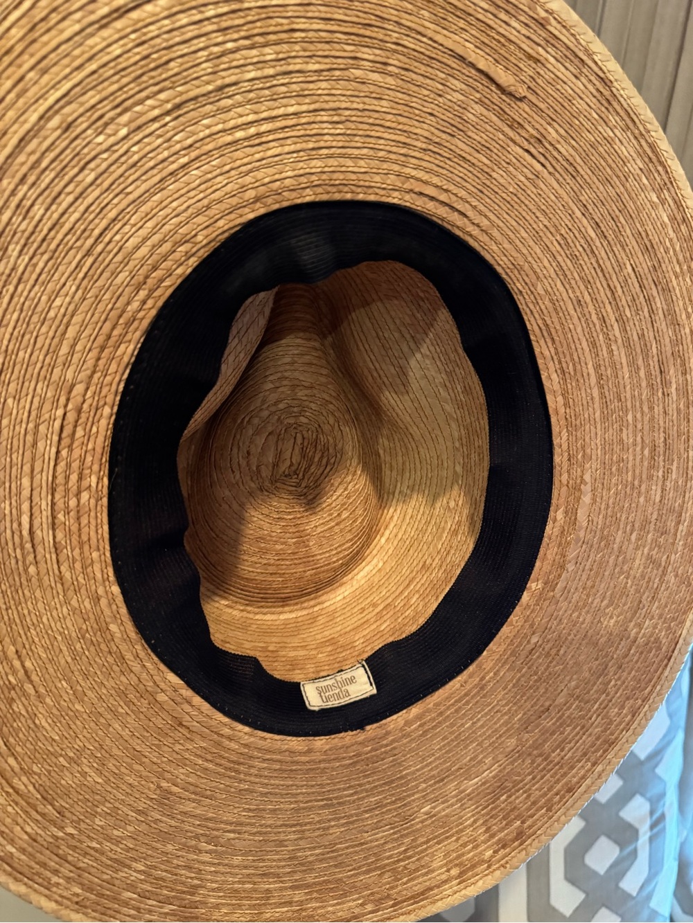 Straw Wide Brim Fedora with Colorblock Band - Picture 5 of 5